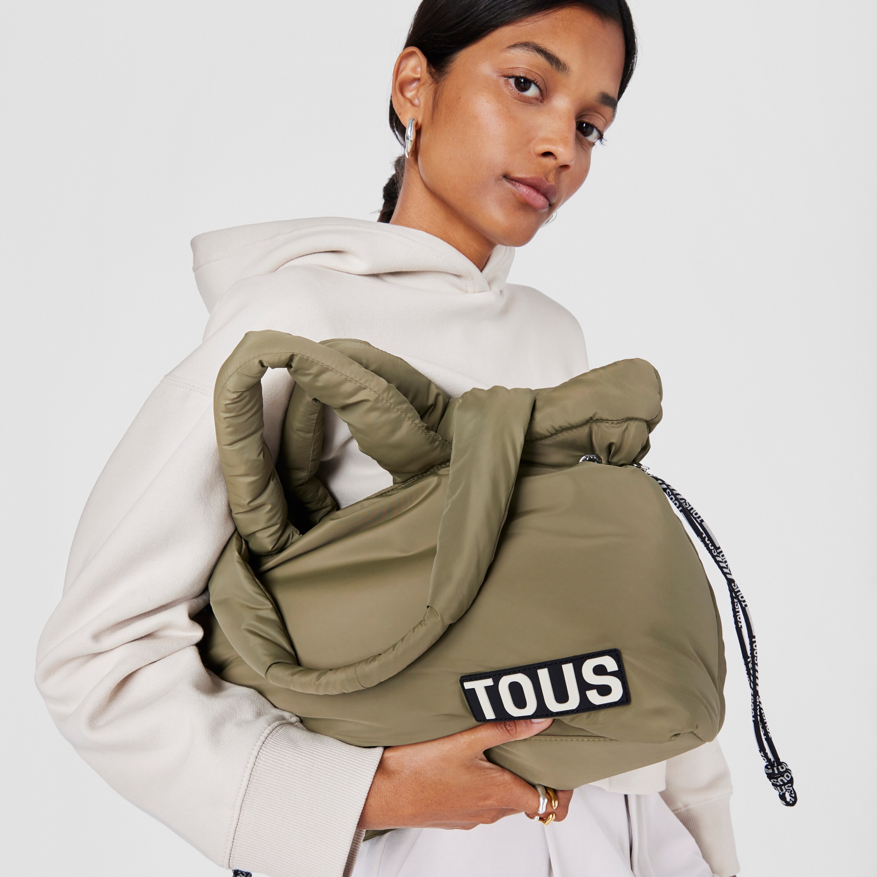 Large khaki Tote bag TOUS Carol Soft