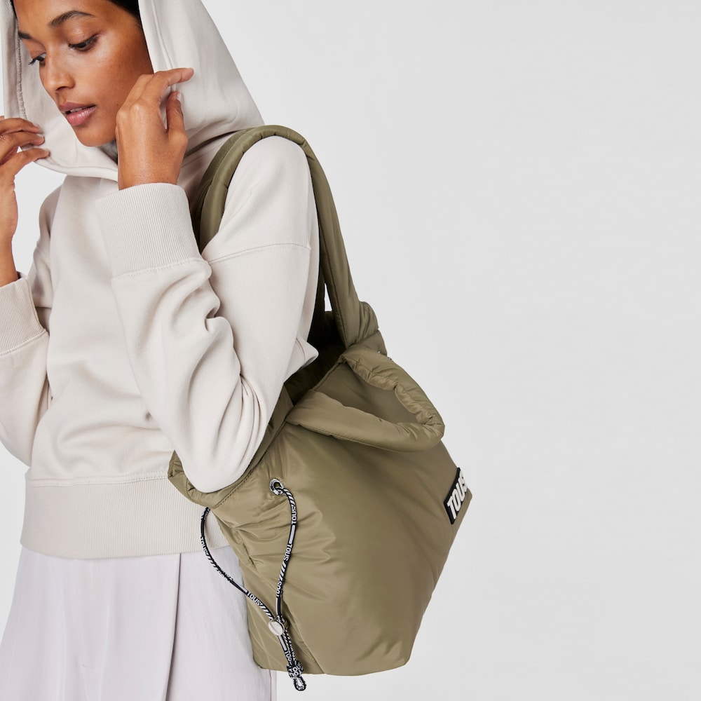 Tote bag grande color cachi TOUS Carol Soft