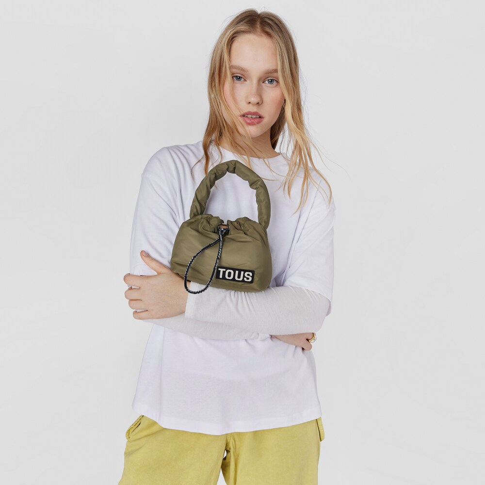 Torba typu worek w kolorze khaki TOUS Carol Soft