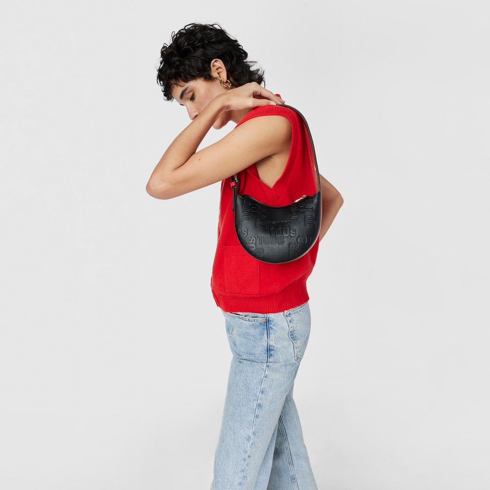 Borsa a tracolla nera e marrone TOUS Nanda