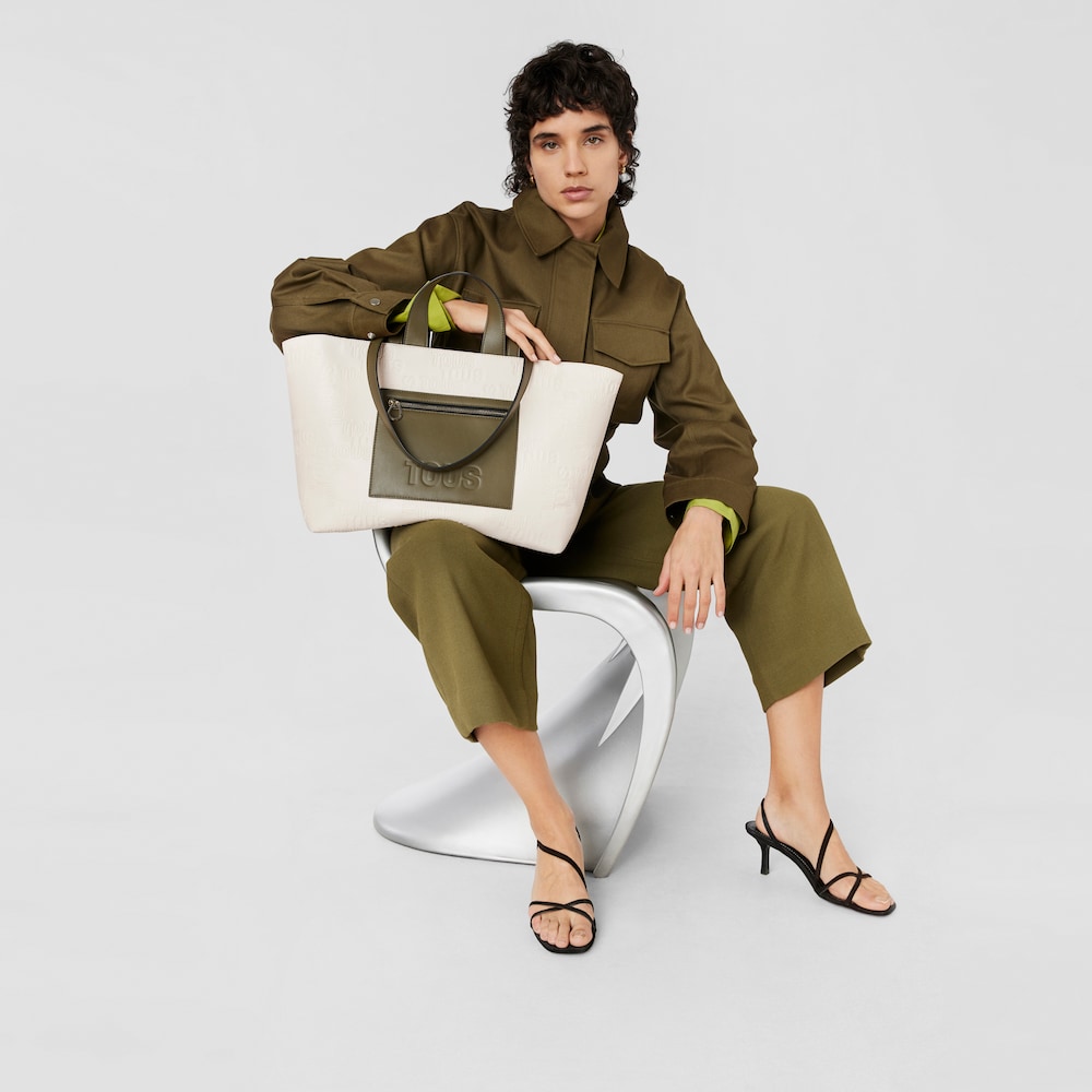 Medium beige and khaki Tote bag TOUS Nanda