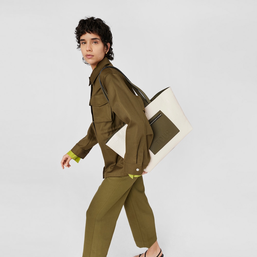 Medium beige and khaki Tote bag TOUS Nanda