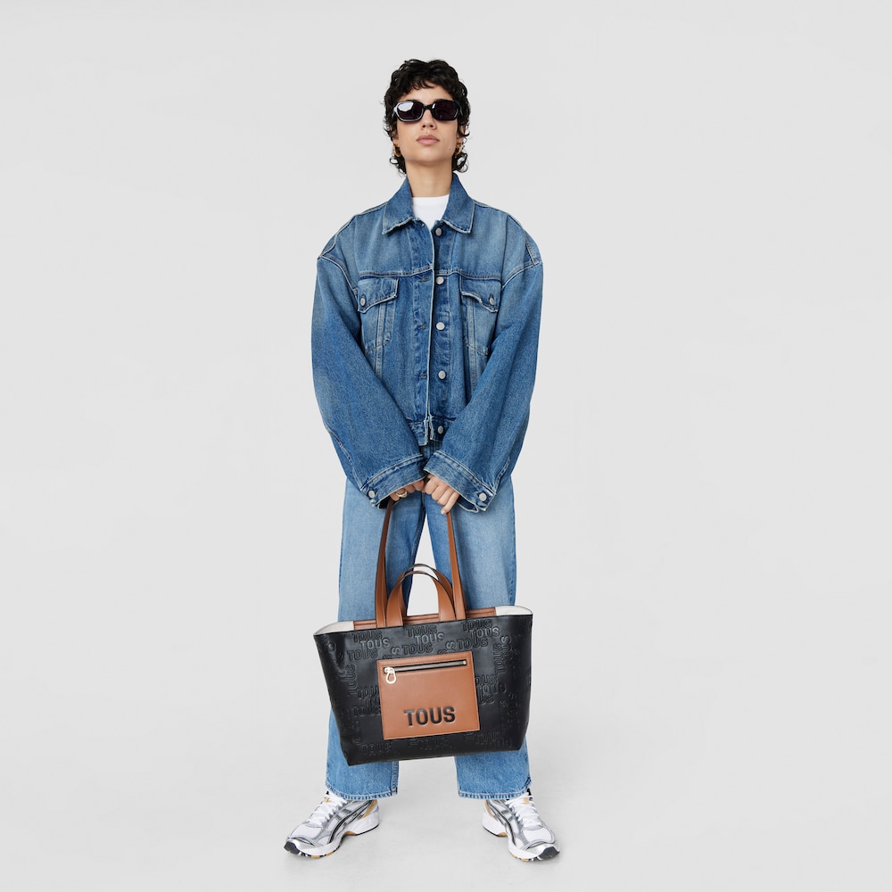 Medium black and brown Tote bag TOUS Nanda