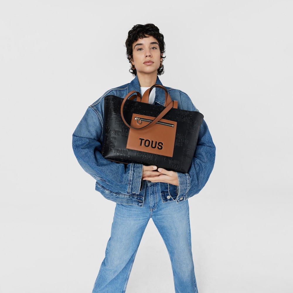 Medium black and brown Tote bag TOUS Nanda