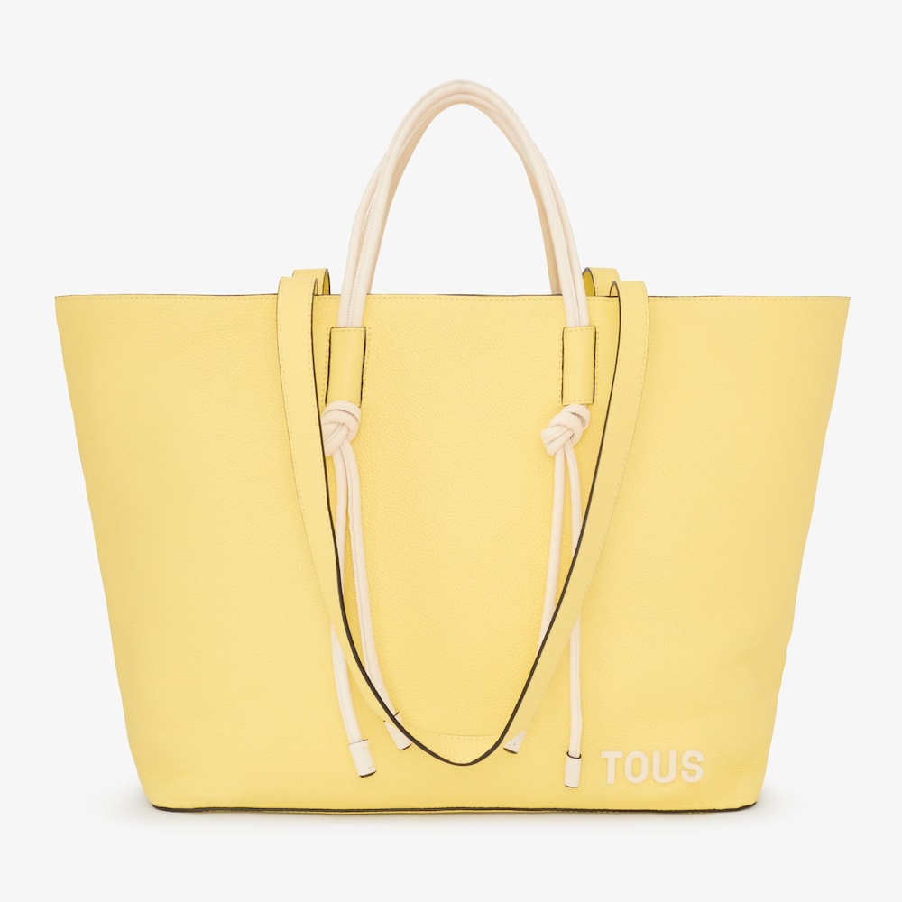 Capazo grande de piel amarillo TOUS Lynn