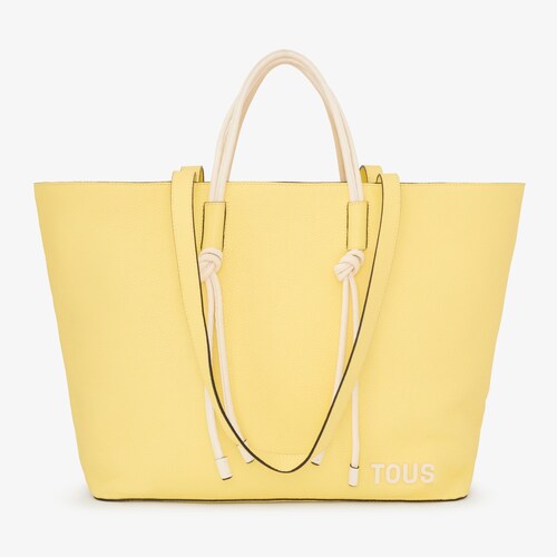 Capazo grande de piel amarillo TOUS Lynn