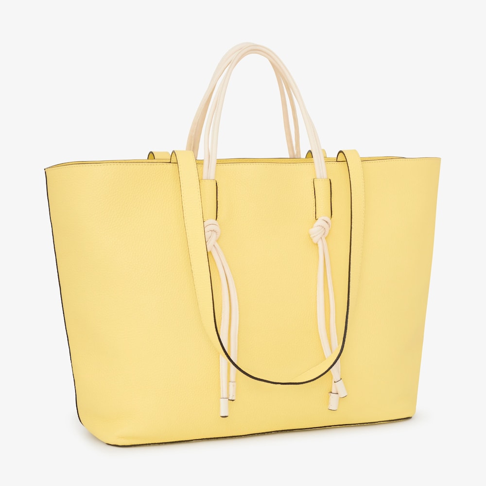 Capazo grande de piel amarillo TOUS Lynn