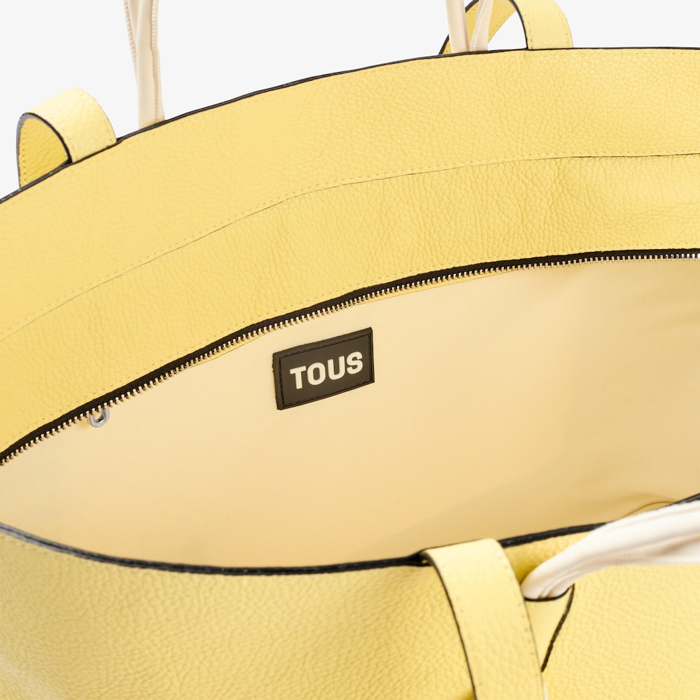 Capazo grande de piel amarillo TOUS Lynn