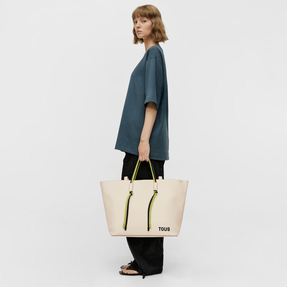Large beige leather Tote bag TOUS Lynn