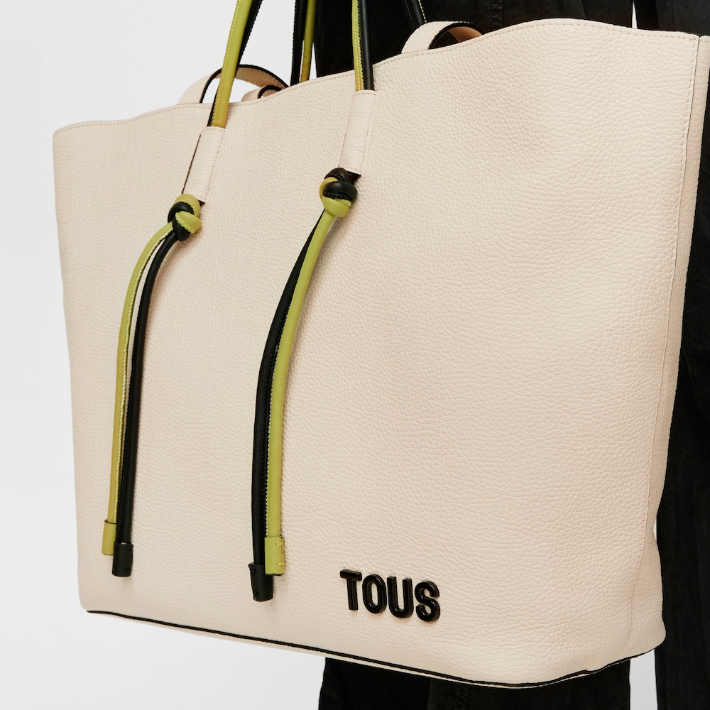 Large beige leather Tote bag TOUS Lynn