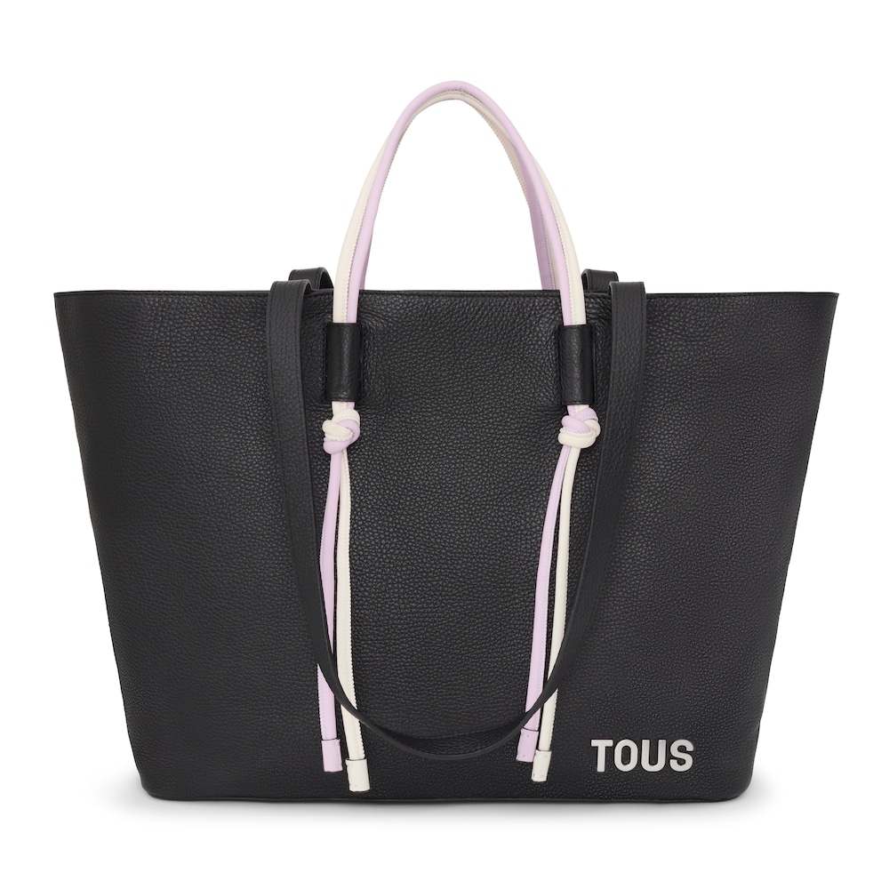 Large black leather Tote bag TOUS Lynn