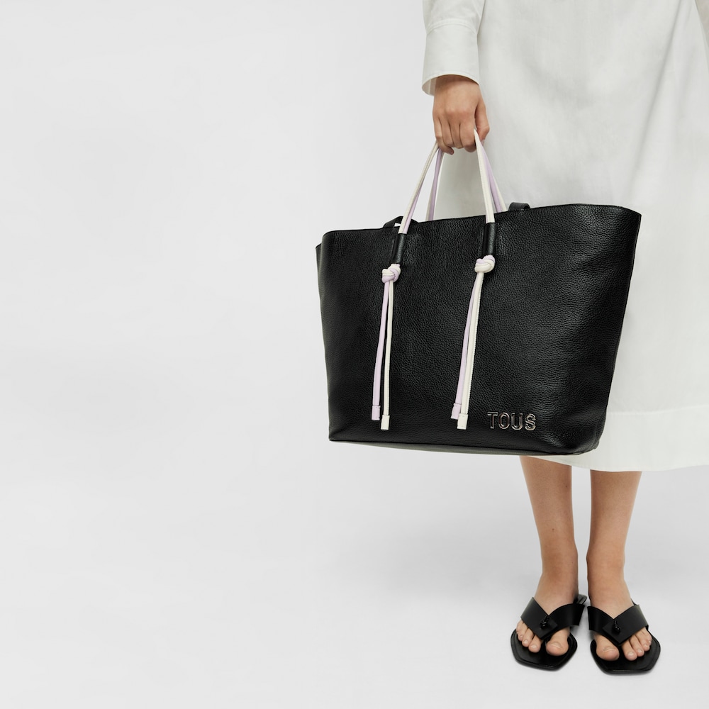 Large black leather Tote bag TOUS Lynn image number 6