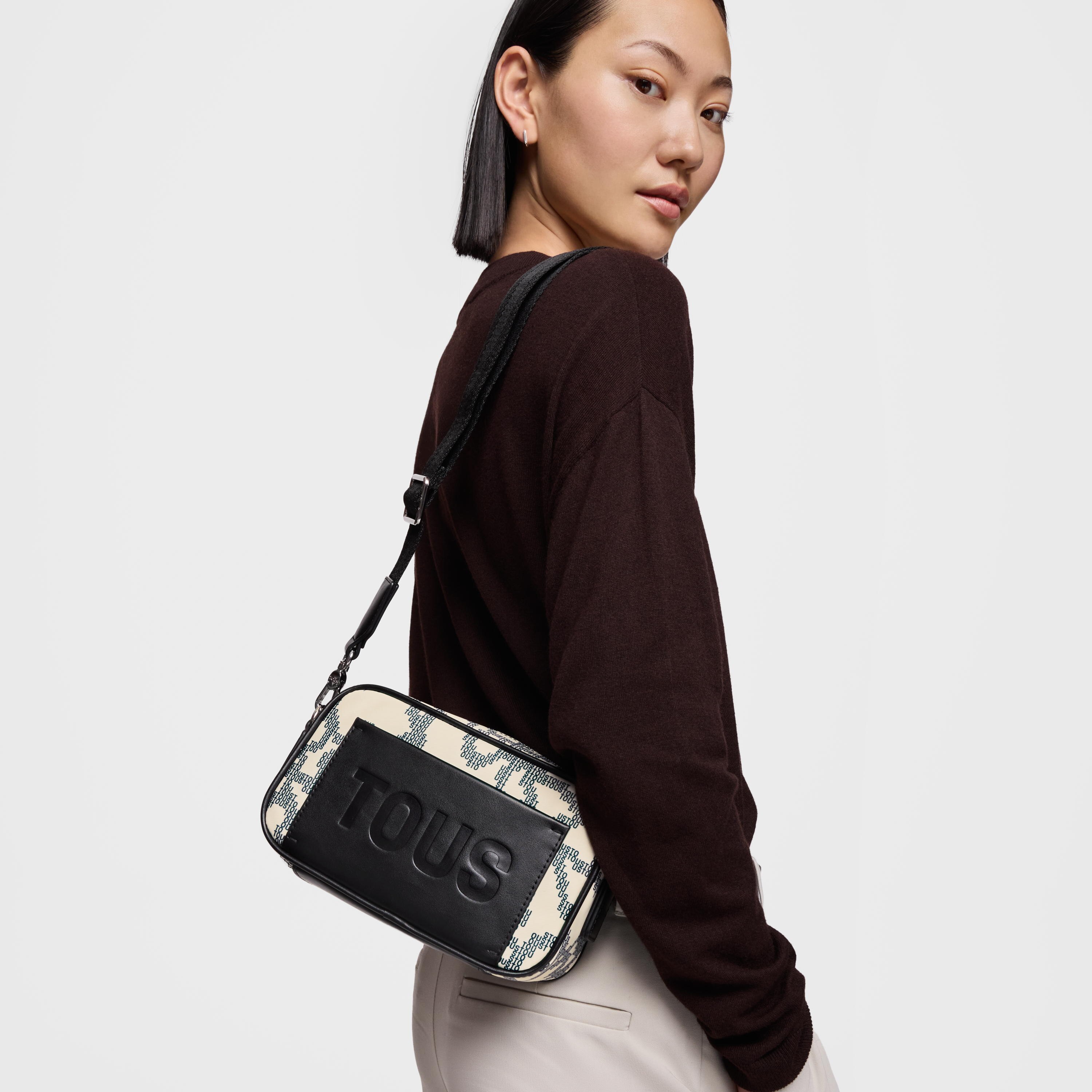 Beige Crossbody reporter bag Kaos Pix Soft
