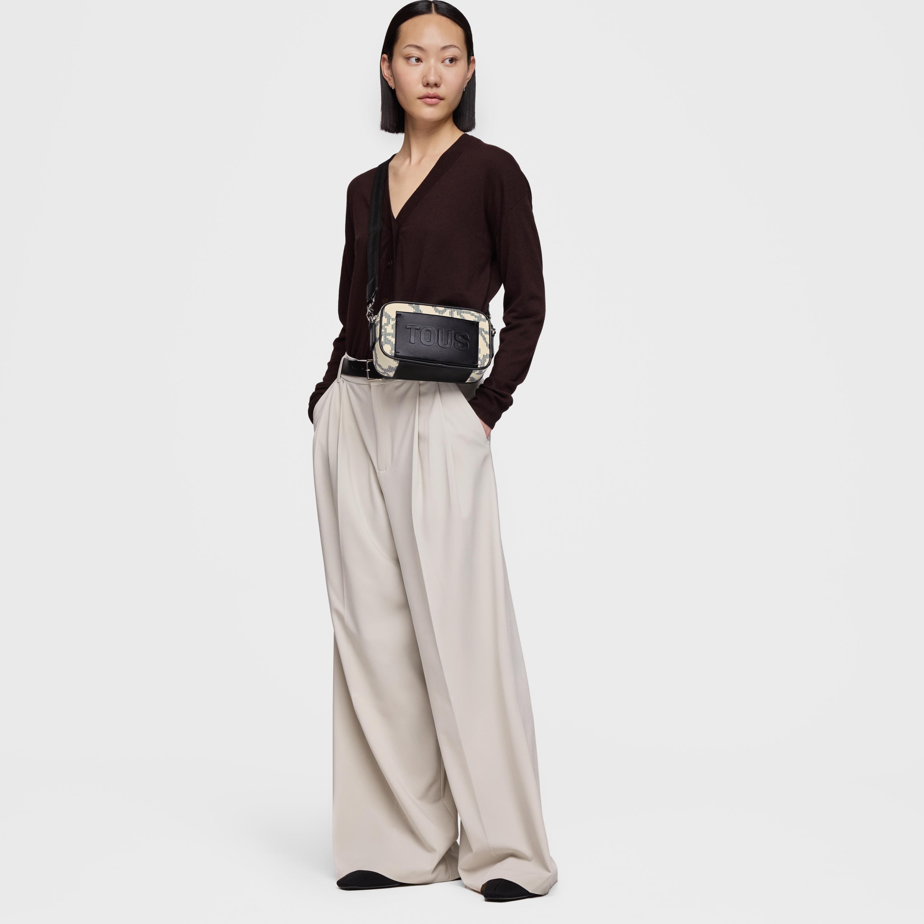 Beige Crossbody reporter bag Kaos Pix Soft