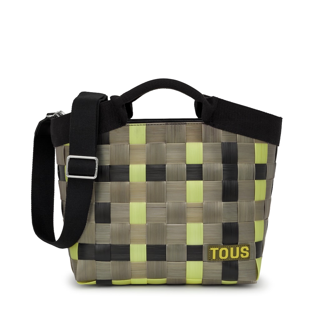 Medium khaki and black Basket tote bag TOUS Balloon Cesta