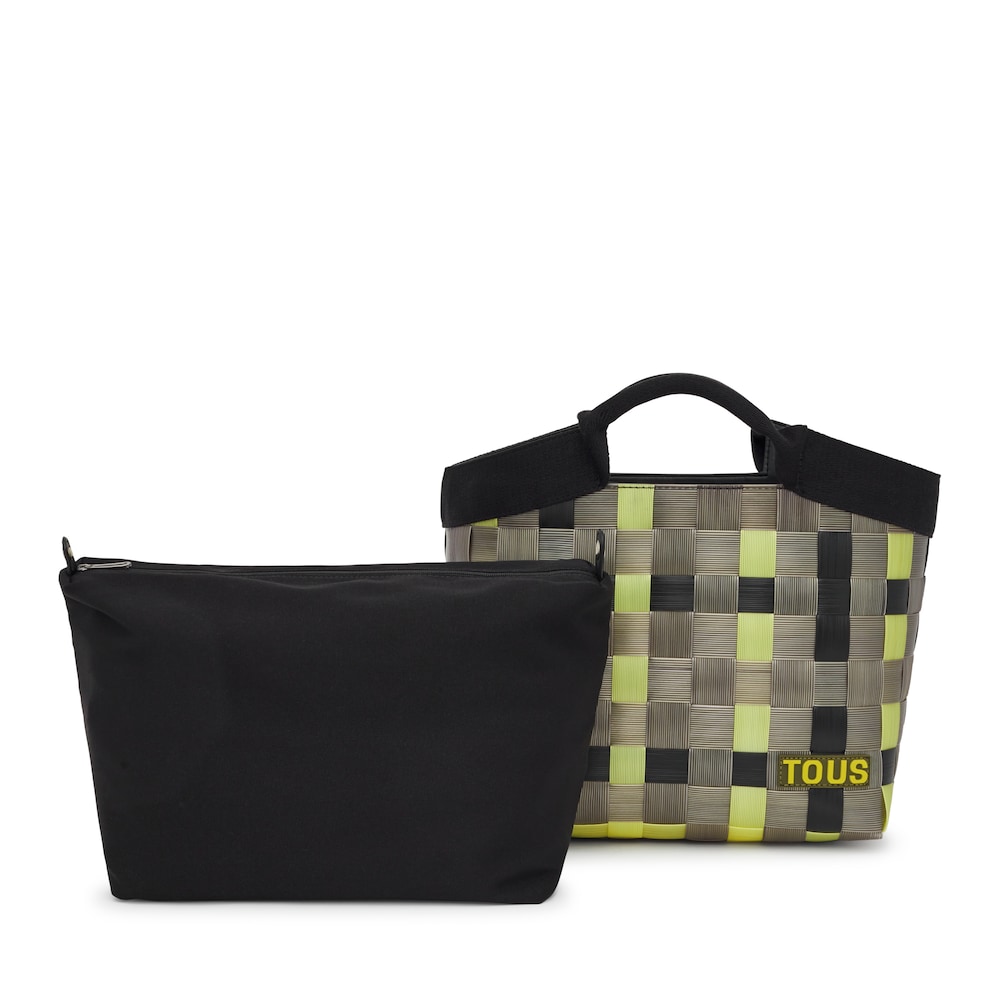 Medium khaki and black Basket tote bag TOUS Balloon Cesta