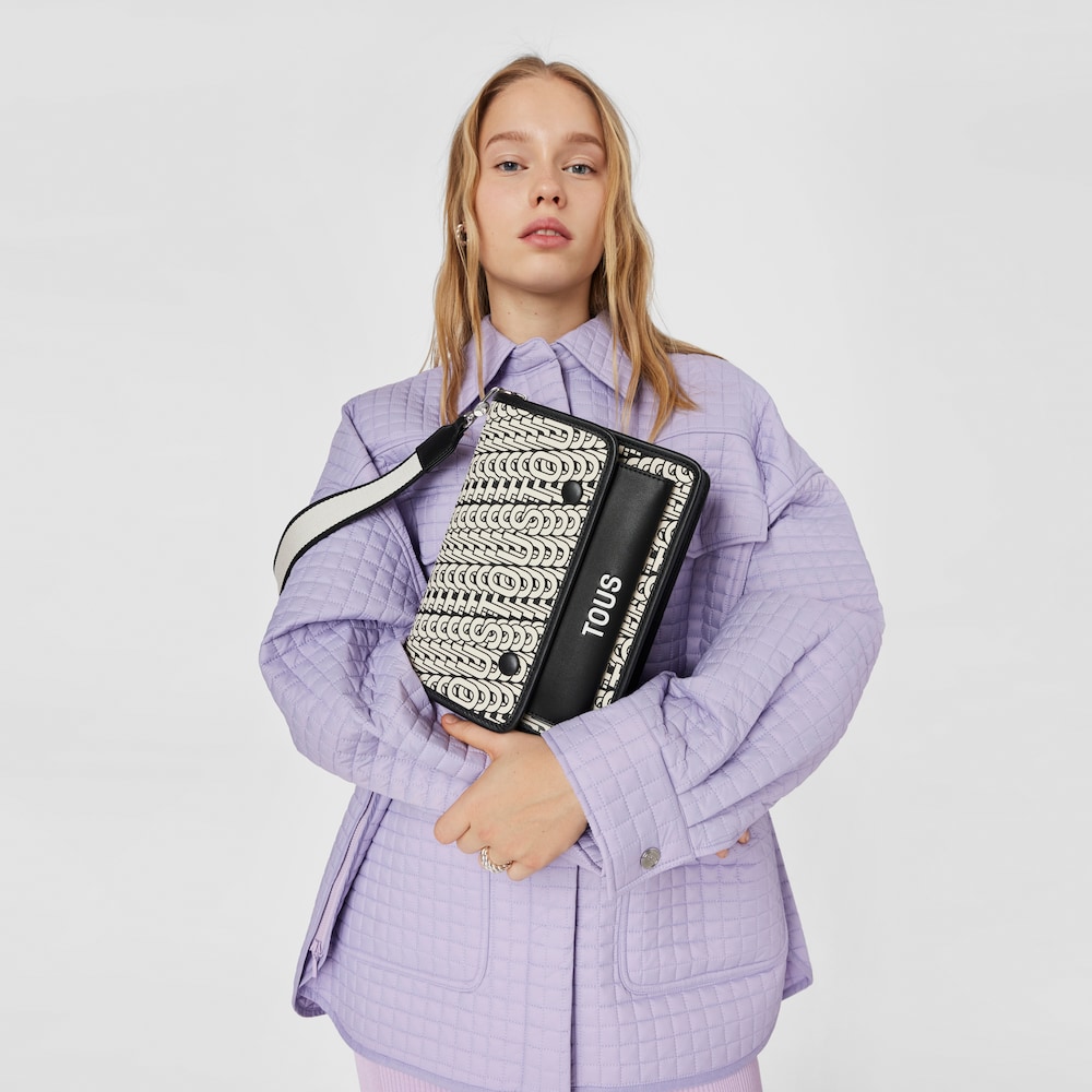 Bandolera mediana Audree beige y negra TOUS Vera