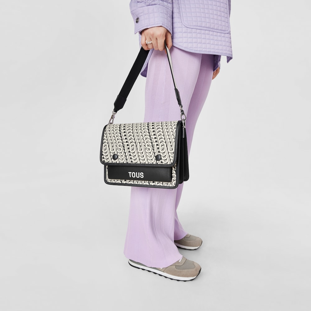 Bandolera mediana Audree beige y negra TOUS Vera