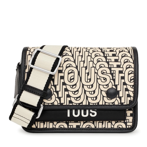 Bandolera peque&ntilde;a Audree beige y negra TOUS Vera