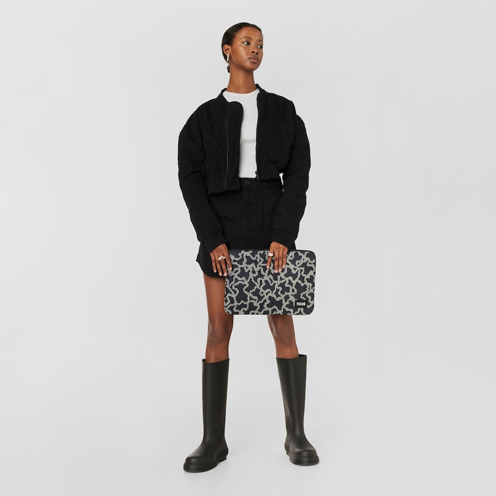 Funda para port&aacute;til negra Kaos Pix Soft