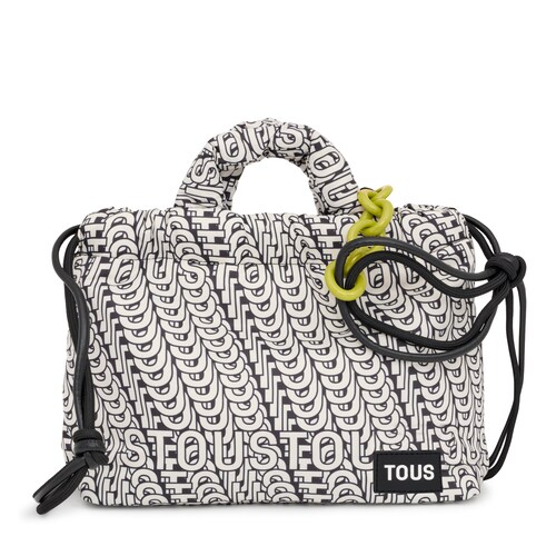 Borsa monospalla media bianca e nera TOUS Cloud Soft image number 0