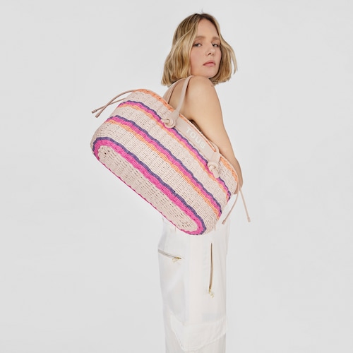 Duża torba z rączkami Scoubidou w kolorze ciemnoszarym