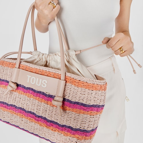 Duża torba z rączkami Scoubidou w kolorze ciemnoszarym