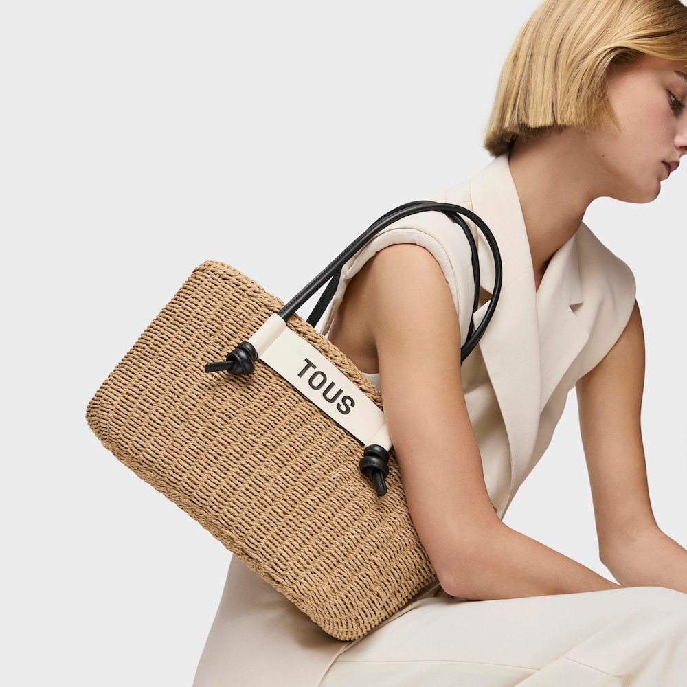 Duża czarna torba z rączkami Scoubidou