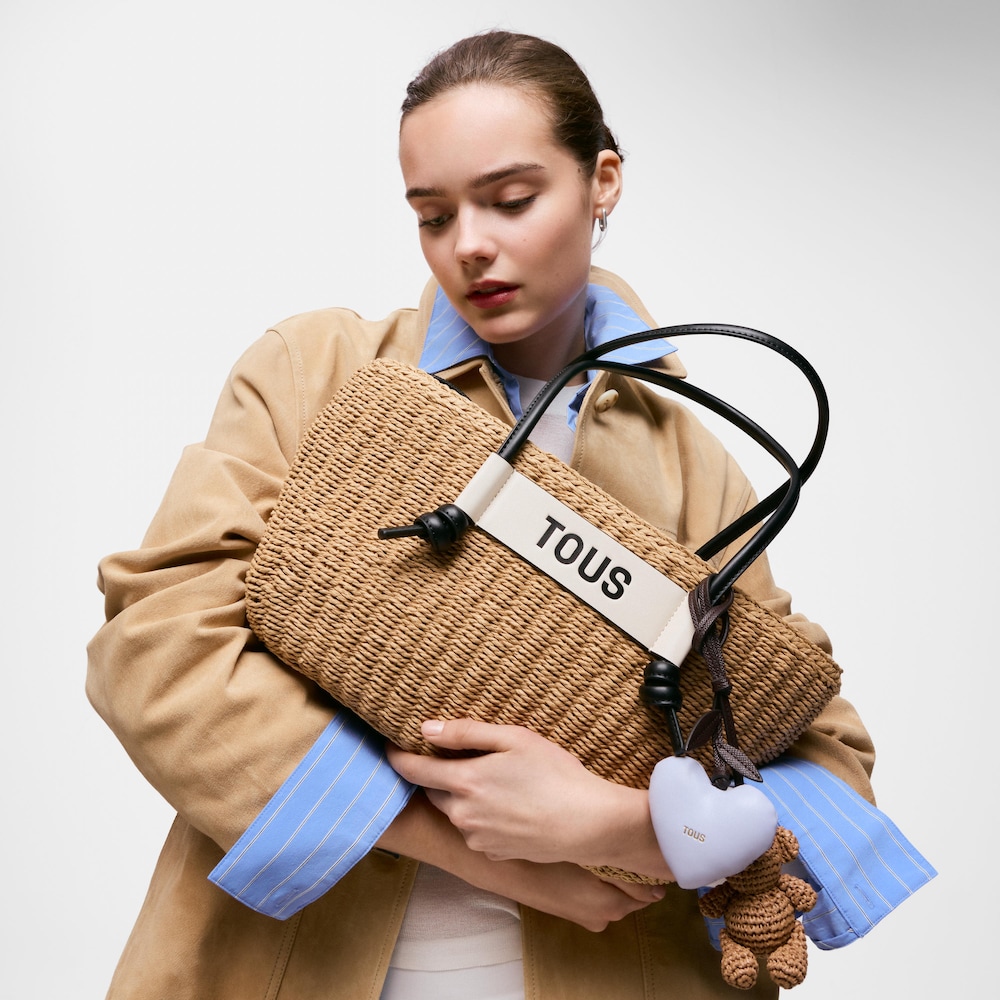 Duża czarna torba z rączkami Scoubidou