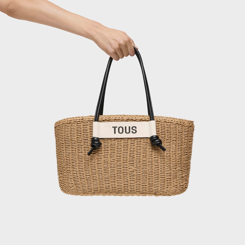 Duża czarna torba z rączkami Scoubidou