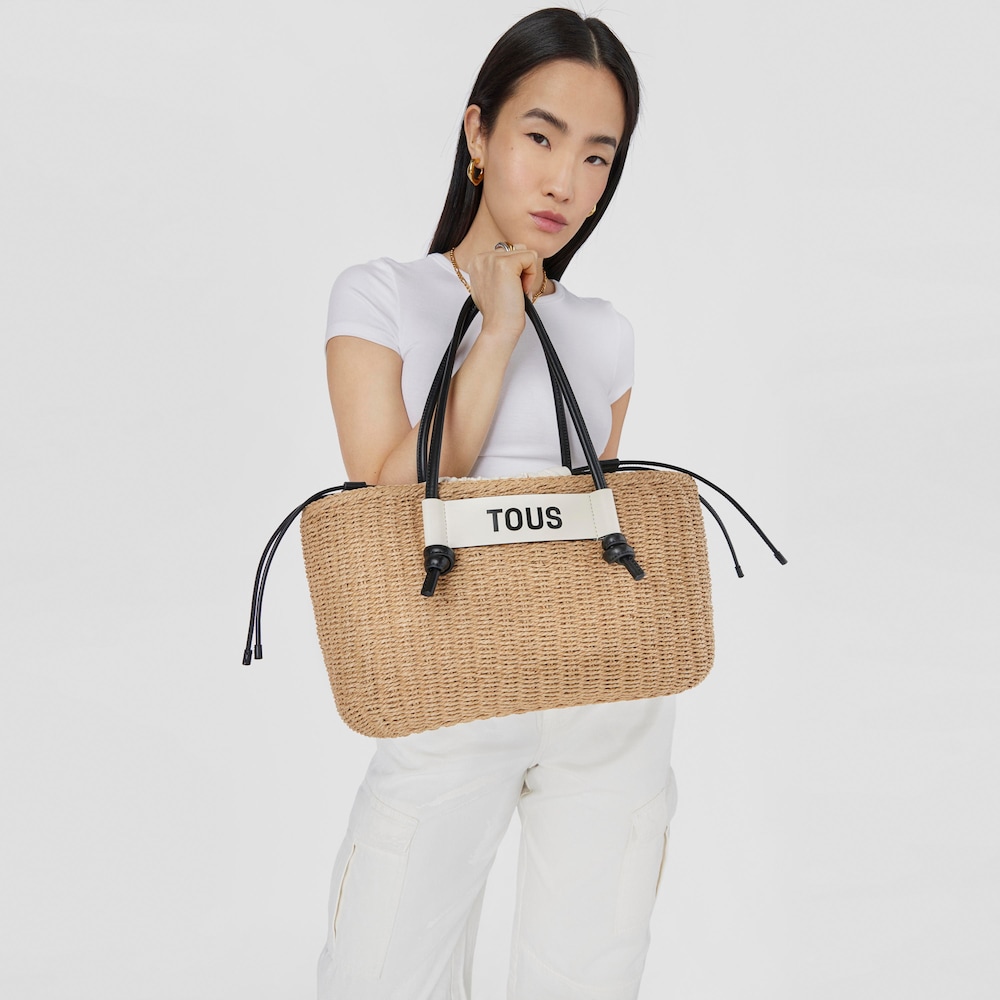 Duża czarna torba z rączkami Scoubidou