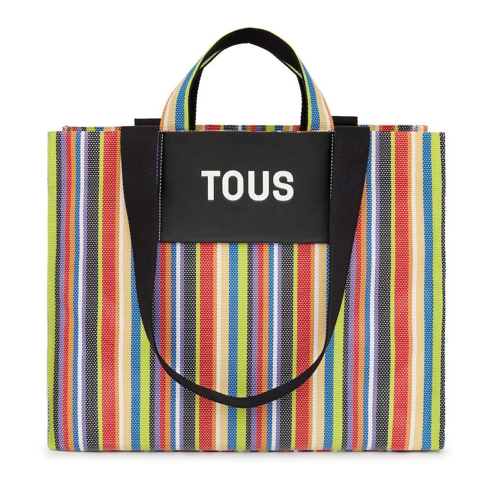 Large black TOUS Stripes Shopping bag image number 0
