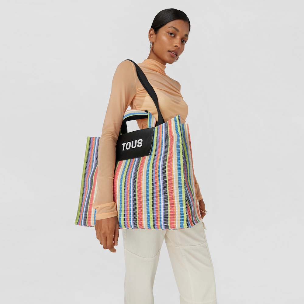 Large black TOUS Stripes Shopping bag image number 3
