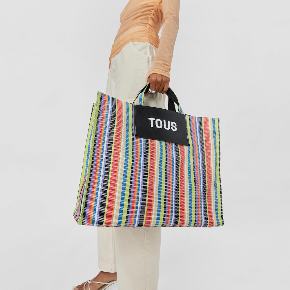 Large black TOUS Stripes Shopping bag image number 6