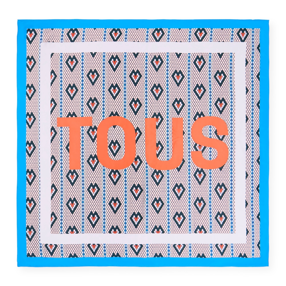 Pa&ntilde;uelo de poli&eacute;ster azul TOUS Lamba