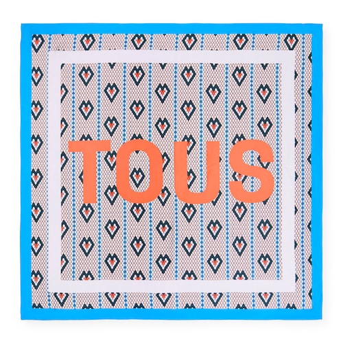 Pa&ntilde;uelo de poli&eacute;ster azul TOUS Lamba