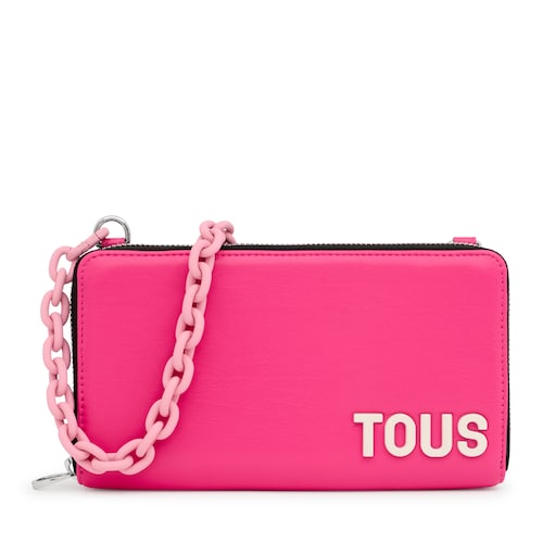 Fuchsia-colored Hanging wallet with cellphone case TOUS Carol image number 0