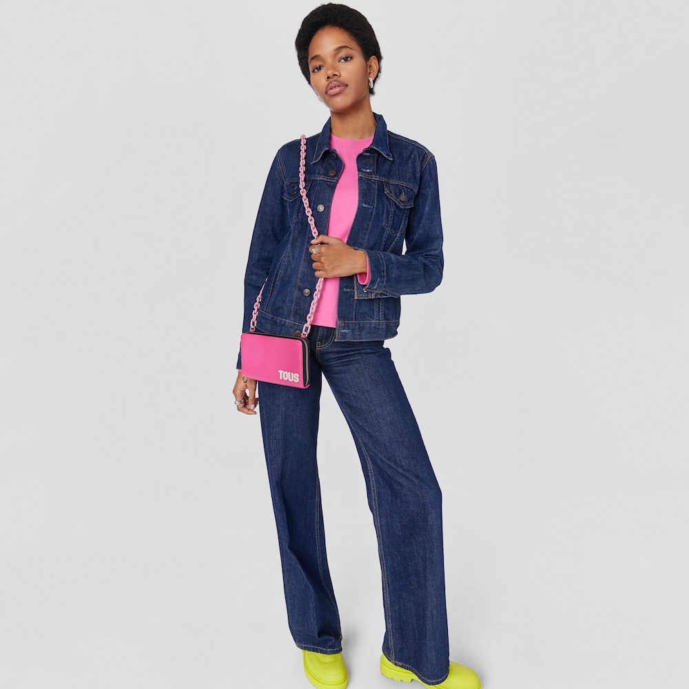 Fuchsia-colored Hanging wallet with cellphone case TOUS Carol