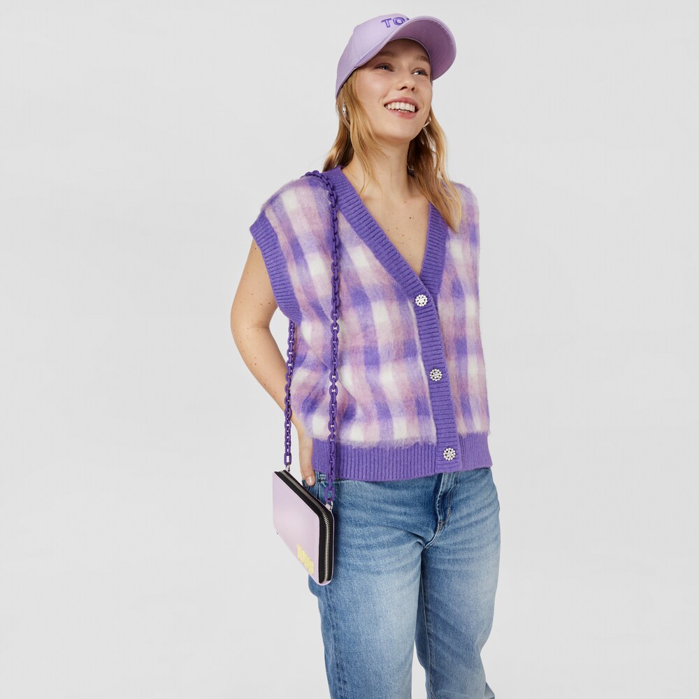 Mauve Hanging wallet with cellphone case TOUS Carol