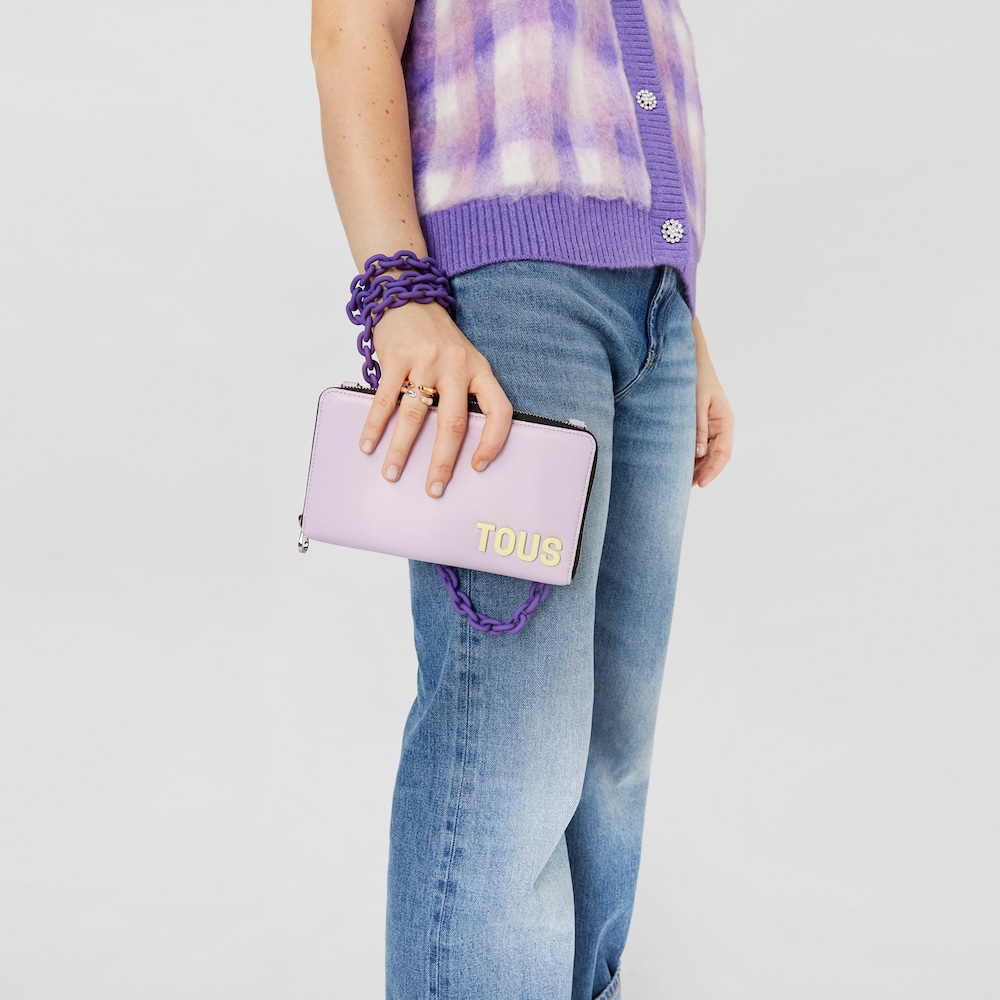 Mauve Hanging wallet with cellphone case TOUS Carol