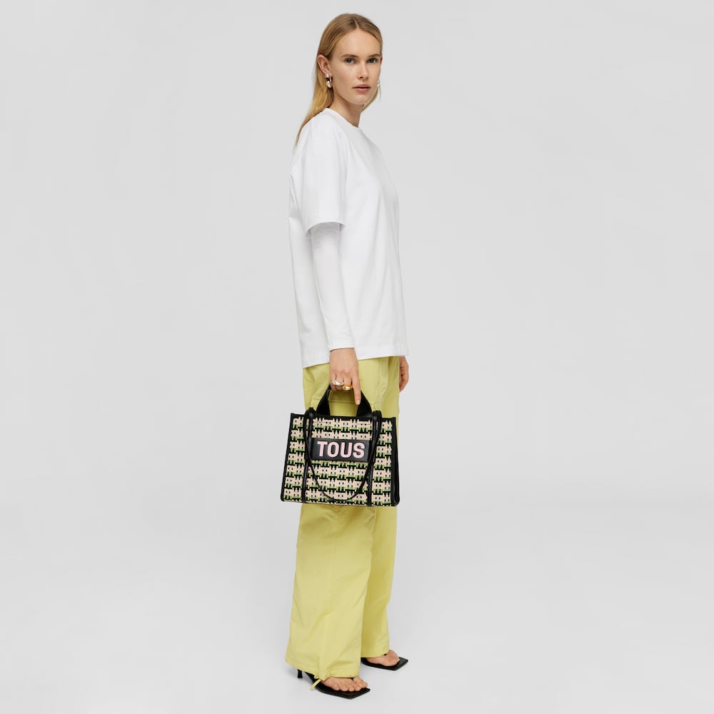 Shopping mediano negro TOUS Amaya Braided