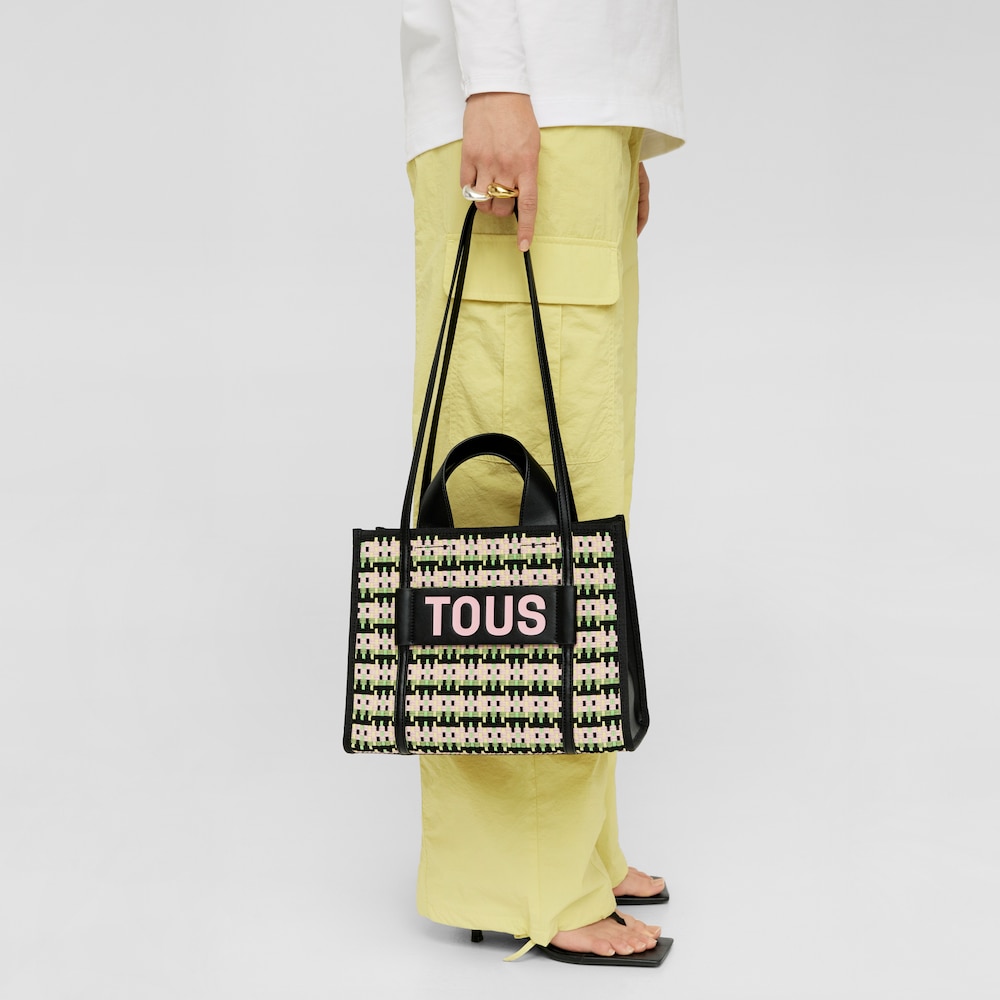 Shopping mediano negro TOUS Amaya Braided