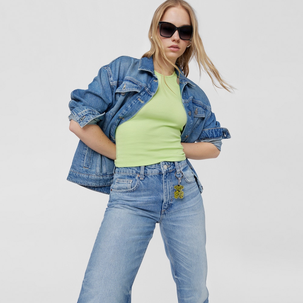 Lime green bear Key ring TOUS Adnams