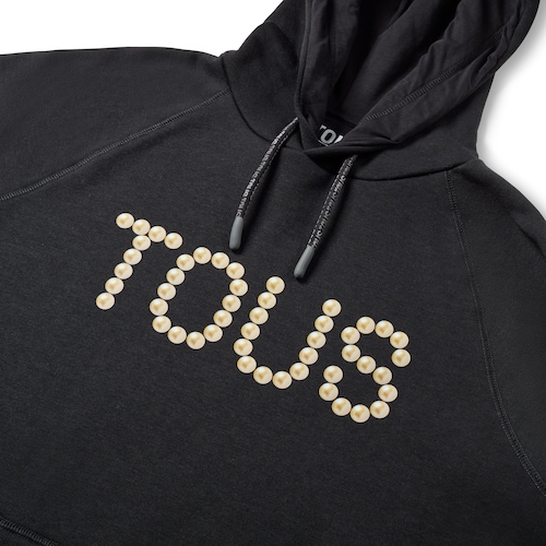 Gray and red hooded sweatshirt Logo Pearls