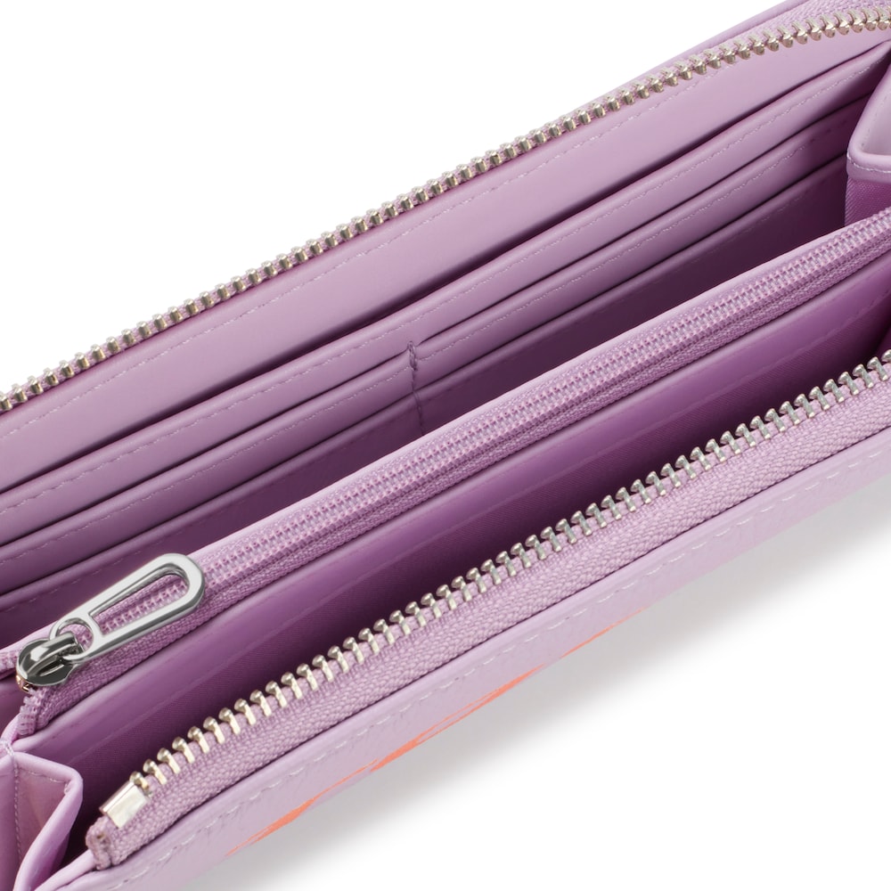 Portefeuille en cuir mauve Logo TOUS Lynn