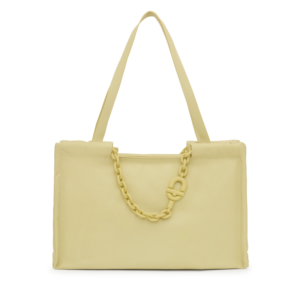 Large pale green leather Shopping bag TOUS MANIFESTO