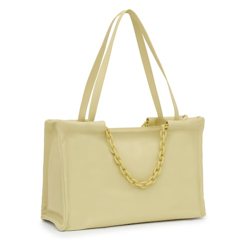 Large pale green leather Shopping bag TOUS MANIFESTO