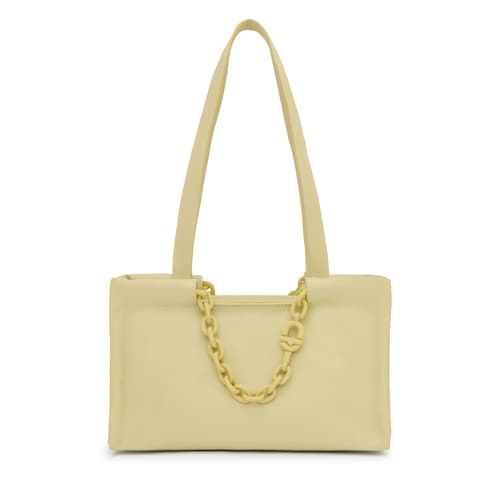 Shopper mediano de piel verde palo TOUS MANIFESTO