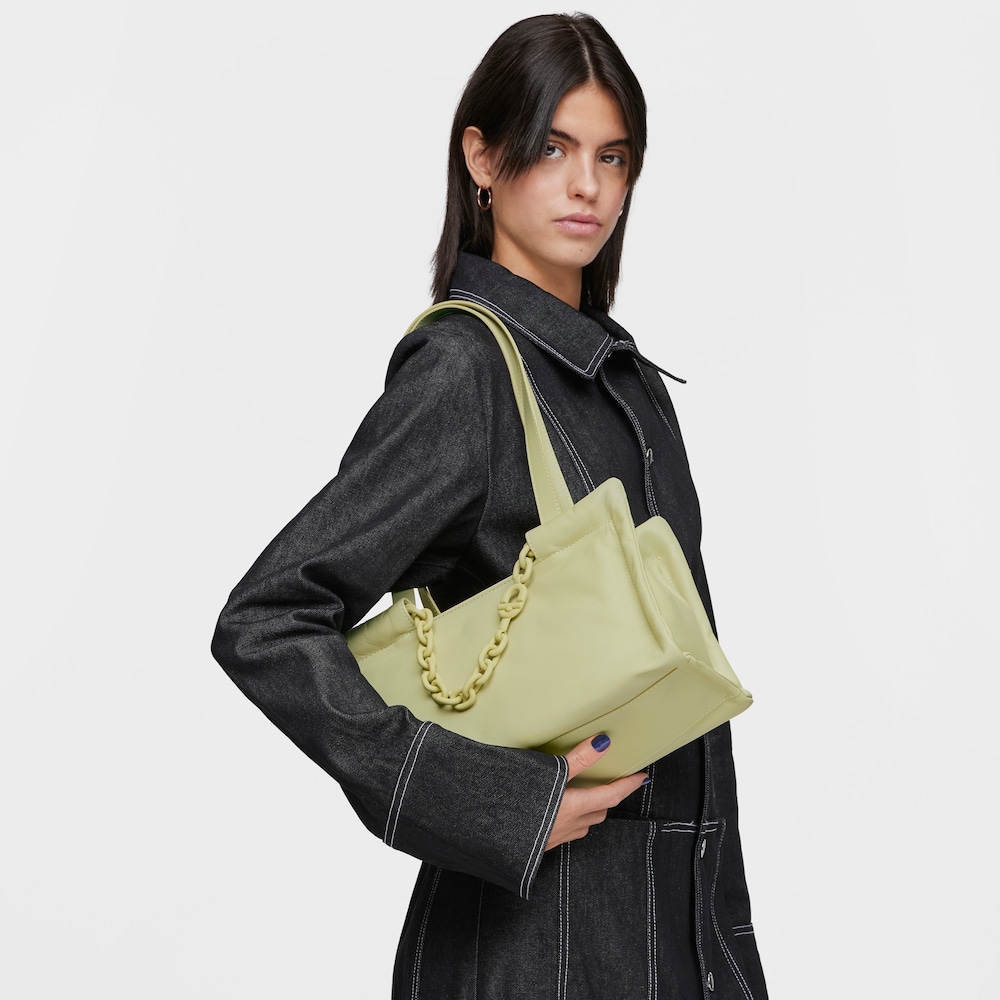 Shopper mediano de piel verde palo TOUS MANIFESTO