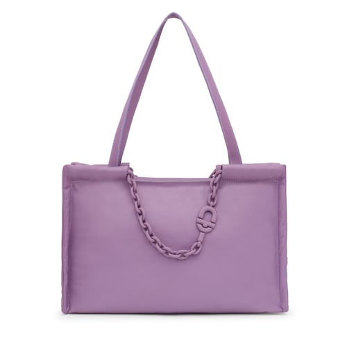 Large lilac-colored leather Shopping bag TOUS MANIFESTO